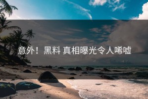 意外！黑料 真相曝光令人唏嘘