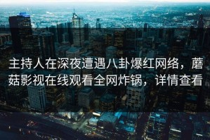 主持人在深夜遭遇八卦爆红网络，蘑菇影视在线观看全网炸锅，详情查看