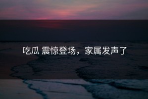吃瓜 震惊登场，家属发声了