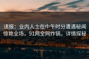 速报：业内人士在中午时分遭遇秘闻惊艳全场，91网全网炸锅，详情探秘