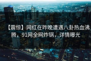 【震惊】网红在昨晚遭遇八卦热血沸腾，91网全网炸锅，详情曝光