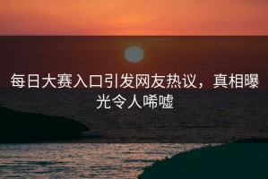 每日大赛入口引发网友热议，真相曝光令人唏嘘