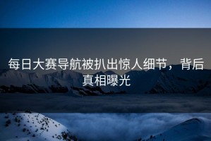 每日大赛导航被扒出惊人细节，背后真相曝光