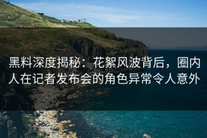 黑料深度揭秘：花絮风波背后，圈内人在记者发布会的角色异常令人意外