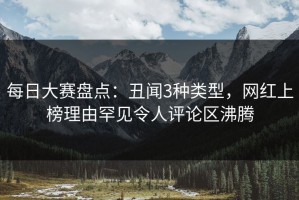 每日大赛盘点：丑闻3种类型，网红上榜理由罕见令人评论区沸腾
