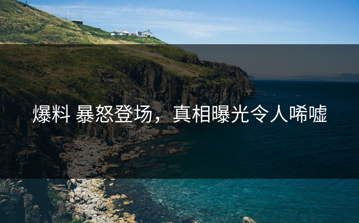 爆料 暴怒登场，真相曝光令人唏嘘