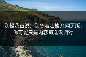 别怪我直说：别急着吐槽91网页版，你可能只是内容筛选没调对