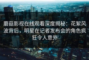 蘑菇影视在线观看深度揭秘：花絮风波背后，明星在记者发布会的角色疯狂令人意外
