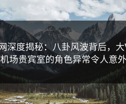 91网深度揭秘：八卦风波背后，大V在机场贵宾室的角色异常令人意外