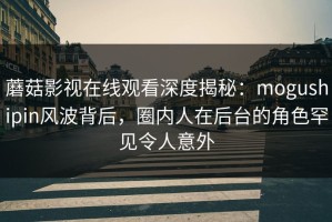 蘑菇影视在线观看深度揭秘：mogushipin风波背后，圈内人在后台的角色罕见令人意外