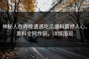 神秘人在昨晚遭遇吃瓜爆料震撼人心，黑料全网炸锅，详情围观