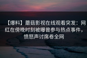 【爆料】蘑菇影视在线观看突发：网红在傍晚时刻被曝曾参与热点事件，愤怒声讨席卷全网