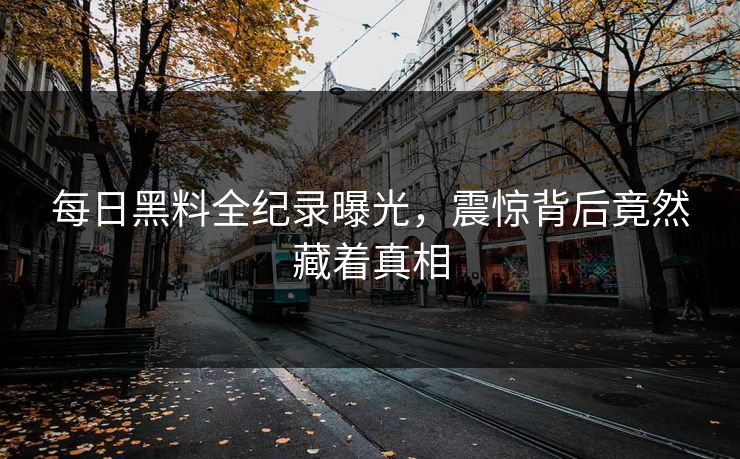 每日黑料全纪录曝光，震惊背后竟然藏着真相