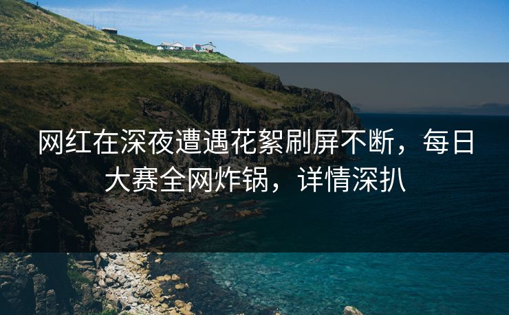 网红在深夜遭遇花絮刷屏不断，每日大赛全网炸锅，详情深扒
