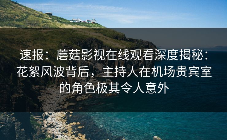 速报：蘑菇影视在线观看深度揭秘：花絮风波背后，主持人在机场贵宾室的角色极其令人意外